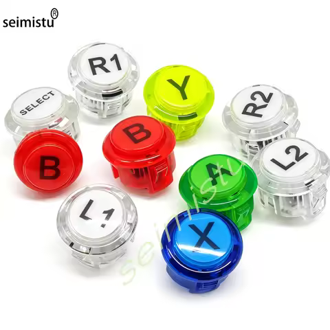1 pcs Arcade 30mm Clear Push Button A B X Y L1 L2 R1 R2 Select Start For Game Neo Geo Arcade Console
