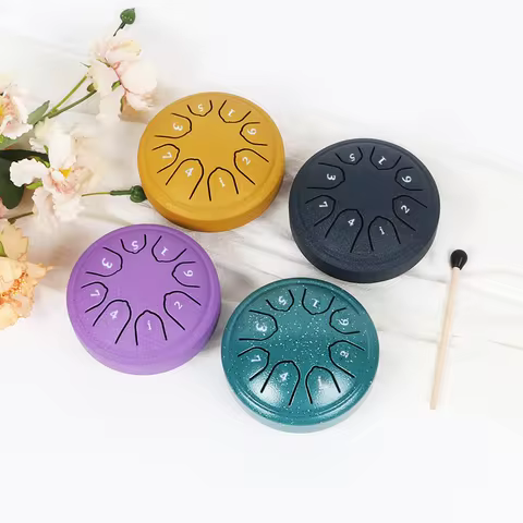 4.5" Steel Tongue Drum Handpan Zen Meditation 8 Notes Drum Instrument with Mallet Yoga Sound Therapy