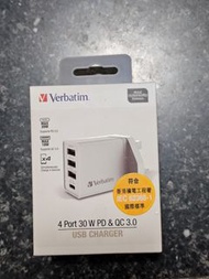 Verbatim 4 Port 30W PD & QC 3.0 USB 充電器