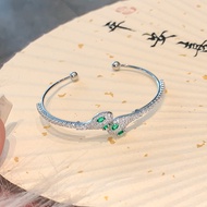 Small Green Snake-Shaped Bracelet Bracelet Jewelry Open Bracelet Snake Bracelet Bracelet Benming Yea