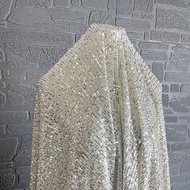 Silver Sequin fabric Black Sequin Mesh Jacquard Sequin Fabric for DIY Clothing, Dress Stage Costume 