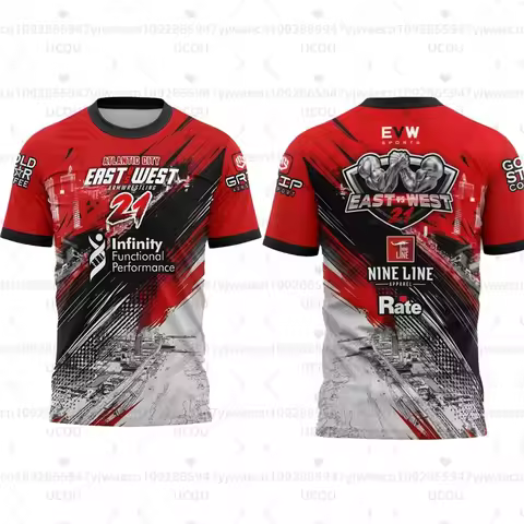 2026 EVW Sports New East VS West Jersey Loose Quick Drying Arm Wrestling Sports T-shirt Summer Men's