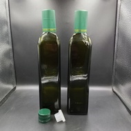 HIJAU BKMJKH500 500ml glass bottle oilOlive 500ml green square glass bottle with press cap 500ml mar
