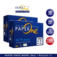 PaperOne™ All Purpose Premium Quality 80gsm Copy Paper A4 [2 Reams]