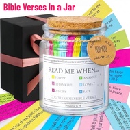 Bible Verse Jar,Bible Verses In A Jar for Emotions and Feelings Color Coded Bible Prayer Cards Gift