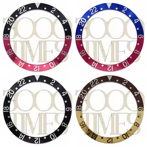 38mm Black Red Blue Brown vintage aluminum bezel insert fit for Rolex old gmt watch