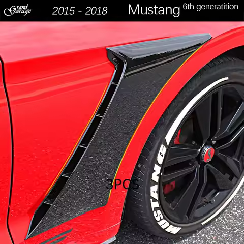 Front Rear Black Carbon Fiber Print Fender Vent Trim Exterior Custom Tuning Decoration for 2015 - 20