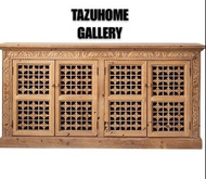 TAZU2021新年新品:摩洛哥風格實木復古做舊鏤空雕花懷舊波西米亞民族風餐邊櫃,玄關櫃,睡房電視櫃,收納櫃.呎吋:160L X 38D X 80H cm
