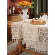 Fabric American Dining Table c Retro Round Table  Tablecloth Kindergarten Hollow Tablecloth Lace Cro