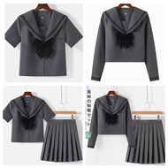 Gray Two Japanese Style JK Uniform Female Sailor Uniform JK Pleated Skirt Orthodox jk Uniform Gray T