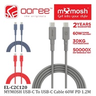 MYMOSH EL-C2C120 CABLE USB-C TO USB-C PD60W 1.2M/FAST CHARGING/30KG TEAR RESISTANCE/ CHARGE & SYNC/4