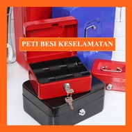 Peti Besi Kotak Keselamatan Simpan Duit Barang Kemas Berkunci Metal Petty Cash Box Safe Money Key Se