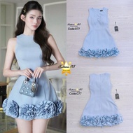 (พร้อมส่งจากในไทย) rattana134 เดรสแต่งดอกไม้ชายกระโปรงรอบกระโปรง สวยเก๋  น่ารักมาก หน้าอกมีฟองน้ำ ชุ