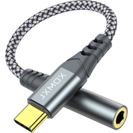 JXMOX USB Type C to 3.5mm Female Headphone Jack Adapter, USB C to Aux Audio Dongle Cable Cord Compat
