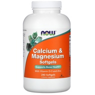 ✅READY STOCK✅ Now Foods, Calcium & Magnesium, with Vitamin D-3 and Zinc, 240 Softgels