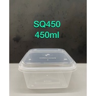 [Ready Stock] Square Plastic Disposable Container SQ450/Bekas Petak 450 50pcs+-/10pcs