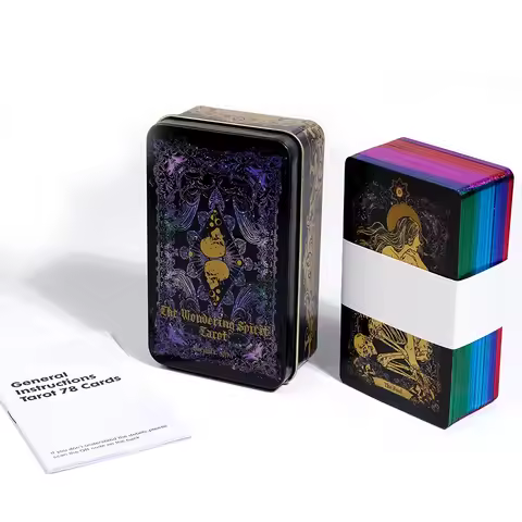 10.3*6cm Wandering Spirit Tarot Deck In A Tin Box with Guidebook for Beginners Limited Edition with 