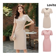 Lovito Gaun Musim Panas Berlipit Kasual untuk Wanita L80ED304 (Berwarna-warni) Lovito Potae Raumati 
