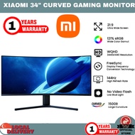 【1 Year Warranty】Xiaomi Mi Curve Display 34-inch Gaming Monitor | WQHD |144Hz | Flicker Free AMD Freesync 4.8