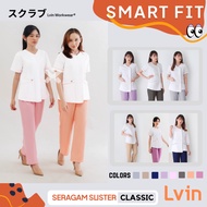 Lvin New Classic White Nurse Uniform Short Sleeve Nurse Uniform/ oka Clinic Uniform/ Nurse Uniform/
