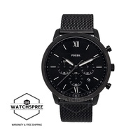 Fossil Men's Neutra Chronograph Black Stainless Steel Mesh Watch and Bracelet Box Set FS5786SET