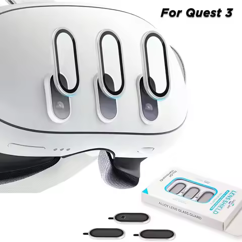 Camera Lens Cover For Meta Quest 3 Aluminum Alloy Frame 9H HD Tempered Glass Protective Film for Ocu