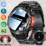 New LED Flashlight Smart Watch Men Ftiness Watches IP68 Waterproof 1.43inch AMOLED BT Call 450mAh Marge Battery Smart Watch 2024