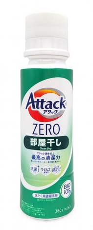 花王 - Attack Zero 濃縮洗衣液 室內乾燥用 綠色 380克 1件