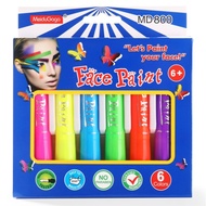 Face Color Fluorescent 6 Colors Body Painting Halloween Games Holiday Water-Based Makeup Party Face 