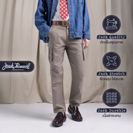 Jack Russel - Men Cargo Chino กางเกงชิโนผู้หญิงทรงคาร์โก้ - Klassik J-222SM/GRY Straight Fit Grey M