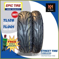 ☸ ✸ ◿ SET R17 TL126 ON-ROAD M/C TL TIRE FOR SNIPER, GIXXER, F2i150; FZi, FZ16 -EPIC 140/60; 100/80;