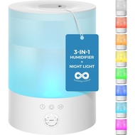 Everlasting Comfort 2.5L Top Fill Humidifiers for Bedroom, 2.5L - Quiet Easy to Fill & Clean, 24HR R