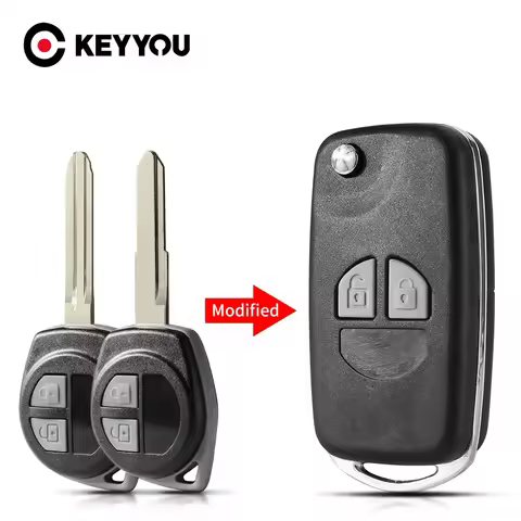 KEYYOU Modified Flip Car Key Shell For Suzuki SX4 Igins Grand Vitara Jimny Splash Swift Alto Fob Cas