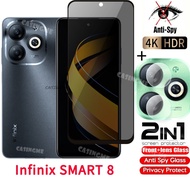 Infinix SMART 8 2023ฟิล์มกันรอยป้องกันเต็มพื้นที่ของหน้าจอแก้วแบบเทมเปอร์กันสอดแนมส่วนตัวฟิล์มติดกระจกเพื่อความเป็นส่วนตัวป้องกันการมองสำหรับ Infinix SMART 8 SMART8 7 SMART7 4G 5G 2023 Anti Peek ฟิล์มติดกระจกเพื่อความเป็นส่วนตัว