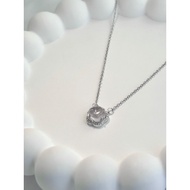 AG SILVER Star Crystal s925 Sterling Silver White Gold Plated Necklace Chain Pendant