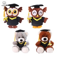 [szgrqkj3] Graduation Stuffed Animal Toy with Gown Cap for Graduation