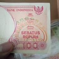 Uang Kertas 100 Rupiah Perahu Layar Tahun 1991 IMP 2000
