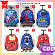 Spiderman Net Trolley School Bag 14' - Adinata/Luggage Bag/Trolley Bag Trolley Backpack Kindergarten Avengers Bat