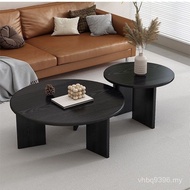 Walnut Simple Round Coffee Table Household Designer Light Black Coffee Table Table Small Apartment C