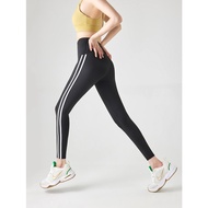 Women's hip lifting running training pants Barbie pants Yoga pants with side stripes Aulora pants We