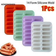NONEDYODYE9I 1Pcs Hot Dog Maker, 14 Form DIY Sausage Maker Mould, High Quality with Lid Non-Stick Si