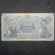 Uang Kuno Kertas Indonesia 10 gulden Wayang tahun 1933 JB28