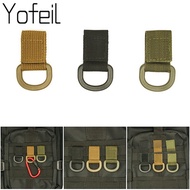 1Pc Tactical Multifunction Nylon Molle Webbing Belt D-Ring Carabiner Magic tape Hanging Keychain Bac