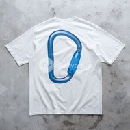 Men Women Same Style Round Neck Gramic Pure Cotton Carabiner logo Printed Breathable Short-Sleeved T
