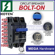 KOTEN CIRCUIT BREAKER (PLUG IN or BOLT ON) 15A 20A 30A 40A 50A 60A 70A 100A 2 POLE ORIGINAL SAFETY B
