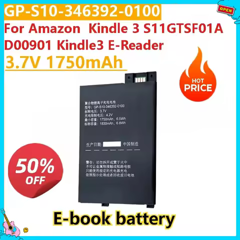 New GP-S10-346392-0100 3.7V 1750mAh Replacement E-book Battery for Amazon Kindle 3 S11GTSF01A D00901