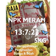 5kg / Baja NPK Red 13 723 / Baja Bunga &amp; Baja Buah / Baja Durian/ Baja Sayuran Berbuah / Baja kelapaSawit / Fertilizerr