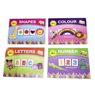 16 Page Pre-Kindergarten Workbook + 1 Sticker Page (Available in Colors Shapes Numbers Letters)