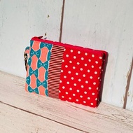 口罩收納面紙零錢包 (桃紅蝴蝶結) 接單生產*