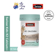 Swisse Kids K2 Calcium+ 60 Chewable Tablets Helps Support Healthy Strong Bones and Teeth Kids Development [MY KING AUS]